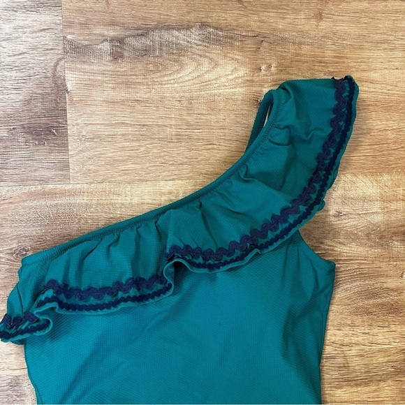 J Crew One-shoulder ruffle one-piece swimsuit with rickrack bodysuit - Picture 9 of 11